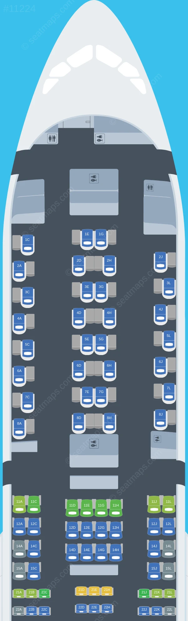 Iberia Airbus A350-900 V.2 seatmap preview