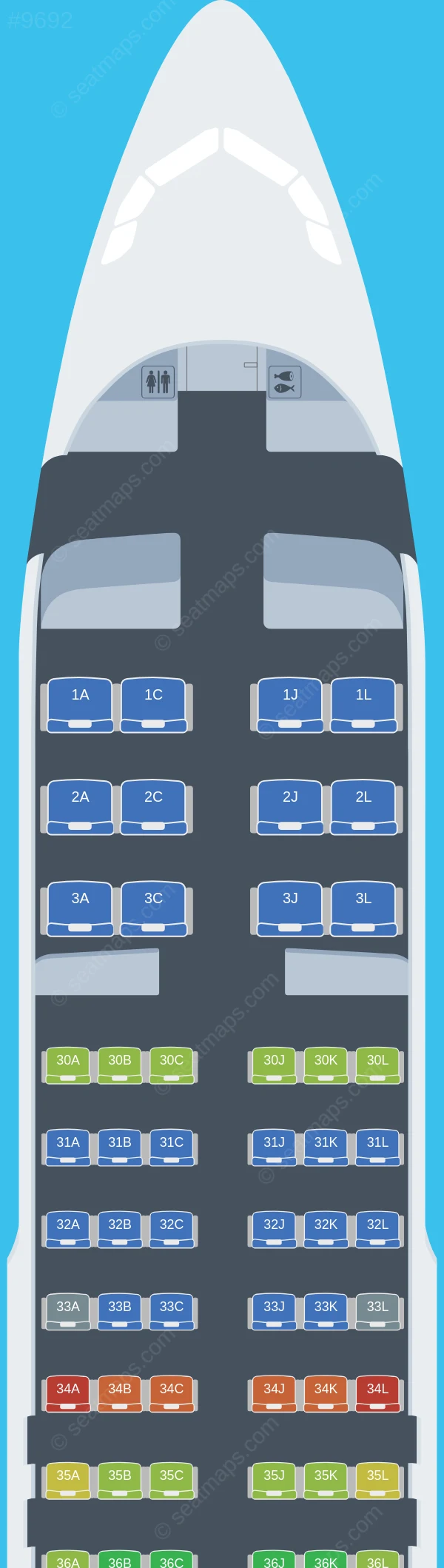 Saudia Airbus A320-200 V.3 seatmap preview