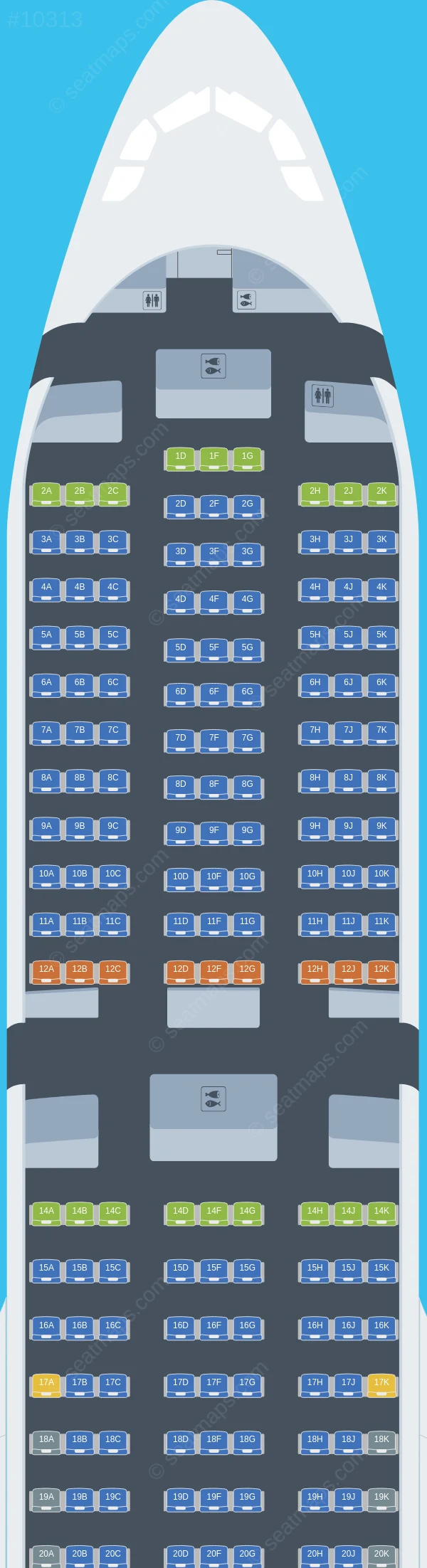 AirAsia Airbus A330-300 V.3 seatmap preview