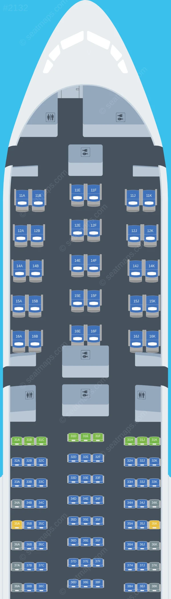 Thai Airways International Boeing 777-200ER seatmap preview