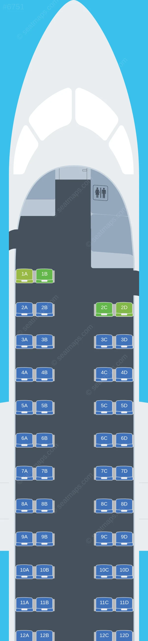 Air Tanzania De Havilland Q400 V.1 seatmap preview