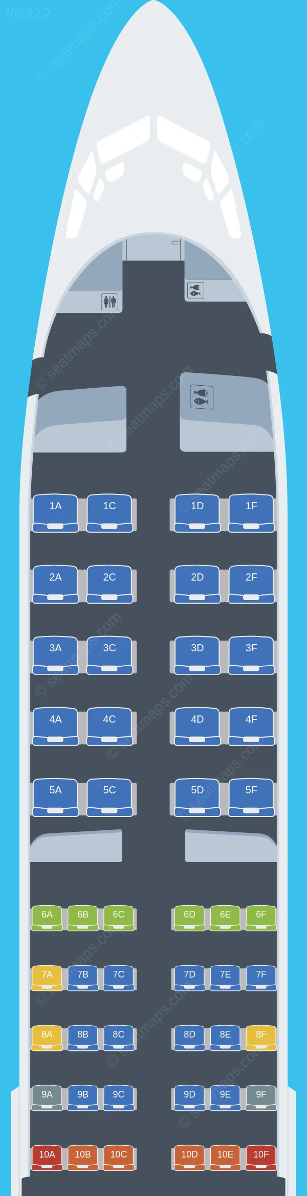 White Airways Boeing 737-800 seatmap preview