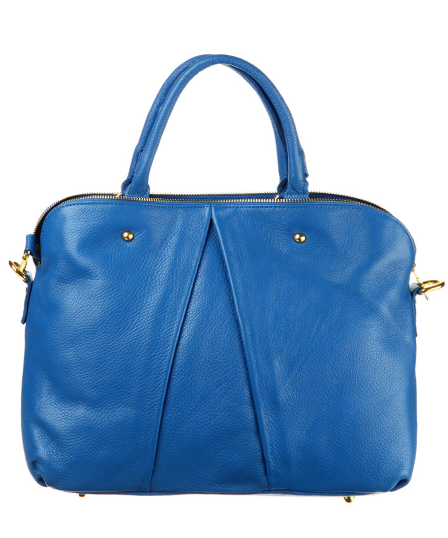 Royal blue leather grab bag Sale - Les Naiades