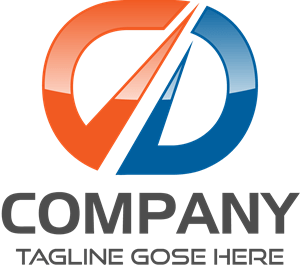 Orange and Blue Company Shape Logo PNG Vector