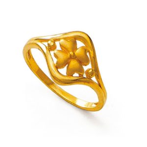 Blossom Four Leaf Clover Gold Ring