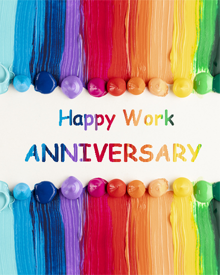 Flying Colours | Free Work Anniversary Group Card | Free Work ...