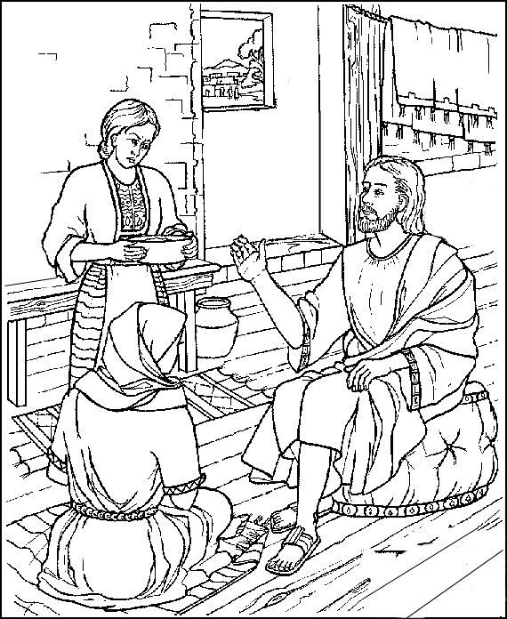 Mary And Martha Coloring Pages