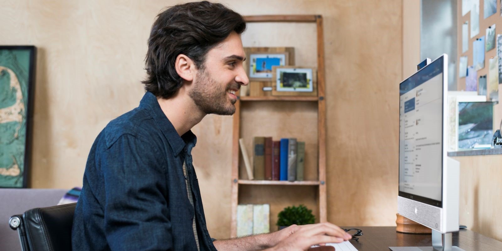 Man using his HP computer for his daily activities