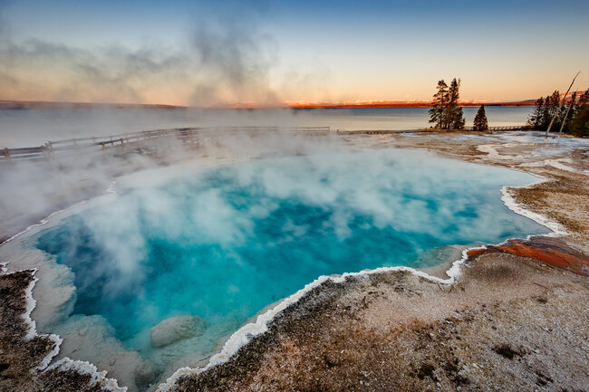 dark blue hot spring