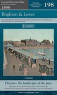 Old Folded Sheet Map of Brighton & Lewes, 1898