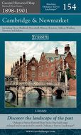 Old Folded Sheet Map of Cambridge & Newmarket, 1898