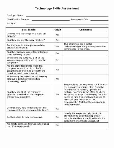 Employee Skills assessment Template Best Of assessment Samples [risk Skills Health Needs Education]