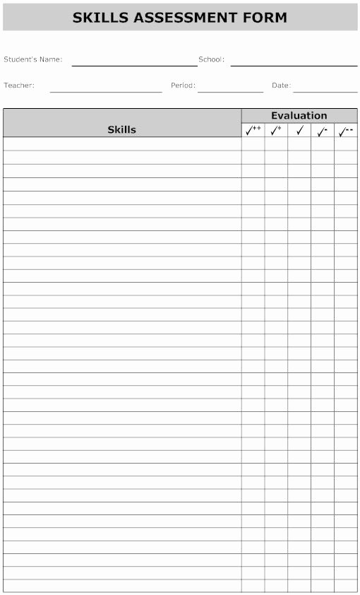 Employee Skills assessment Template Fresh assessment On Pinterest