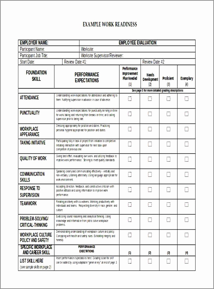 Employee Skills assessment Template Lovely 8 Employee Skills assessment Template Troxt