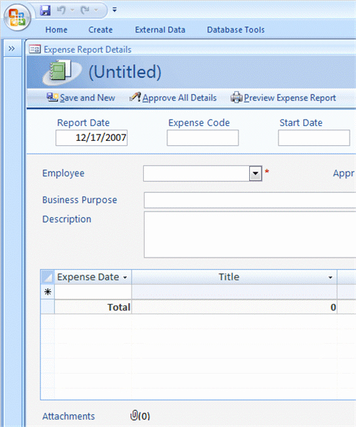 Microsoft Access Report Template Fresh Expense Reports for Access 2007 Newer Business Access