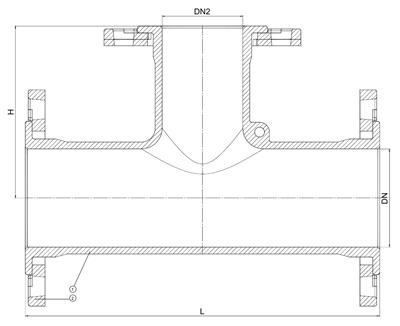 FITTING, T-PIECE, LOOSE FLANGE, DN200