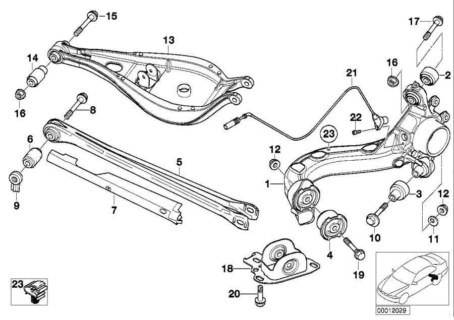 33326774777 - Trailing arm, left. Suspension, Rear, Axle - Genuine BMW Part