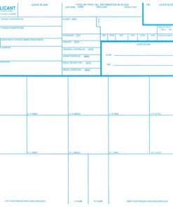 FD-258 fingerprint card with blue print on white paper