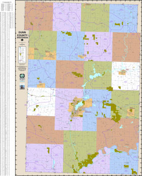 TheMapStore | Dunn County Wisconsin Wall Map