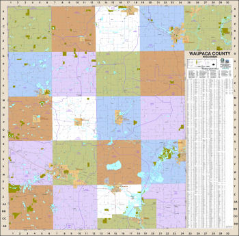 TheMapStore | Waupaca County Wisconsin Wall Map