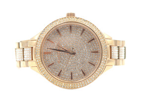 Michael Kors Crystals Pavé Rose Gold Dial Rose Gold Steel Women's Wristwatch