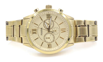 Fossil Flynn Chronograph Gold-Tone Stainless Steel Watch Model: BQ1128IE