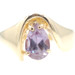 Solitaire 1.20 Ct Lab-Created Pear Cut Purple Sapphire in 14KT Yellow Gold Ring