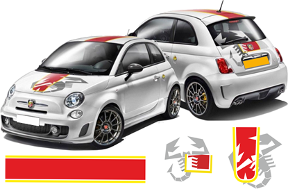 Picture of Fiat 500 / 595 Abarth Scorpion OTT Stripes / Stickers