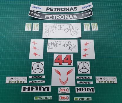 Picture of Lewis Hamilton Mercedes F1 Helmet Replica Sticker Decal Kit