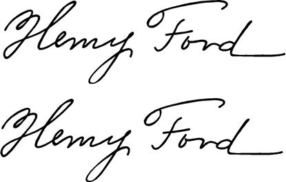 Picture of "Henry Ford"  Signature General Panel  Decals / Stickers