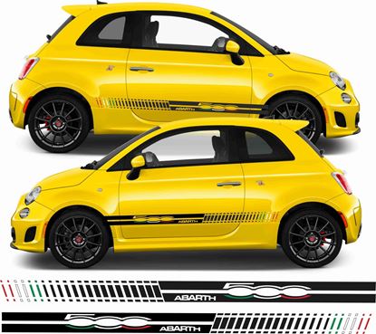 Picture of Fiat 500 / 595 Abarth Italia flag side Stripes / Stickers