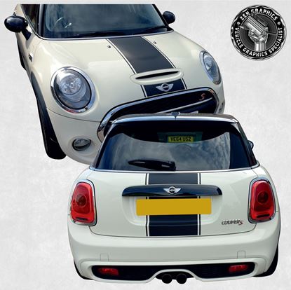 Picture of Mini F55 - 5 Door Bonnet and rear Tri Stripes Decals / Stickers