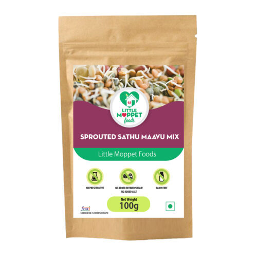 Sprouted Sathumaavu Health mix is a protein rich weight gaining powder for babies, toddlers, kids. Sprouting of the ingredients increases the nutrition.