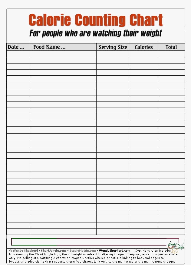 Calorie Counting Template