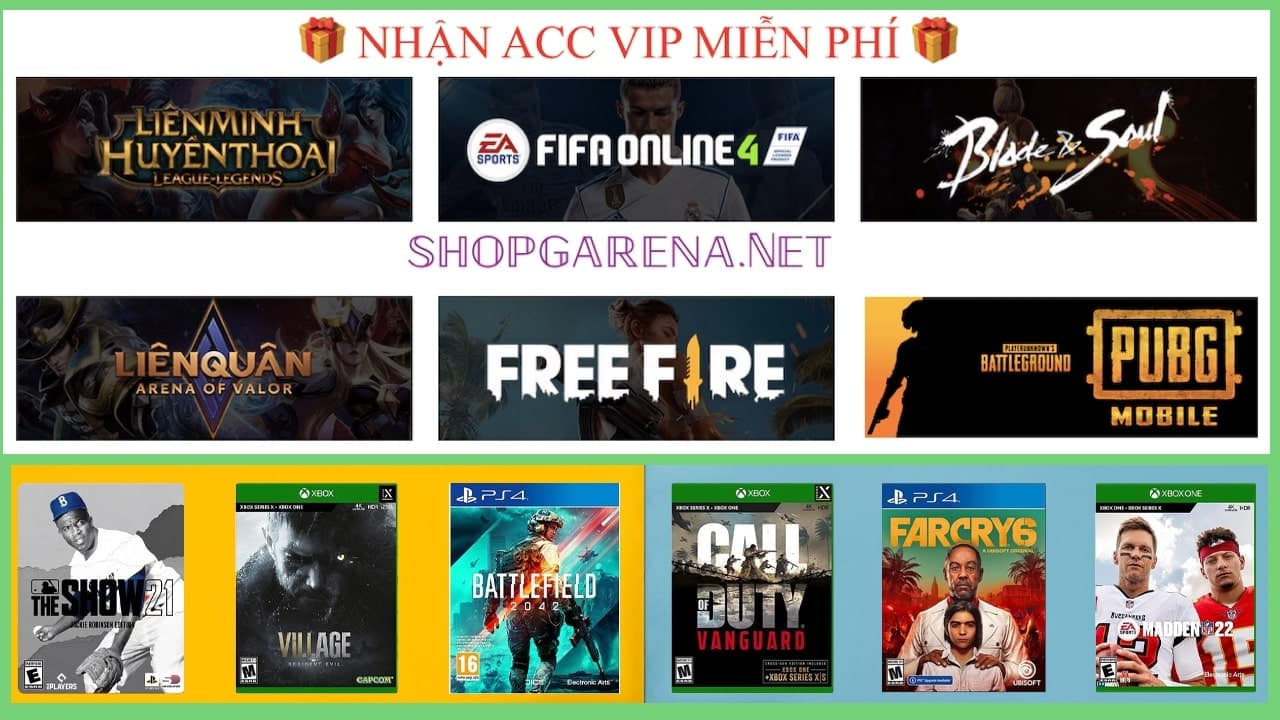 Shop Garena Free 🎁 Nhận Nick Acc Garena VIP Miễn Phí