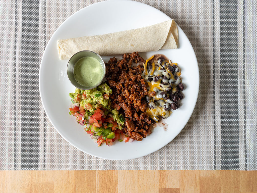 Beyond Meat Beyond Beef - plate top down