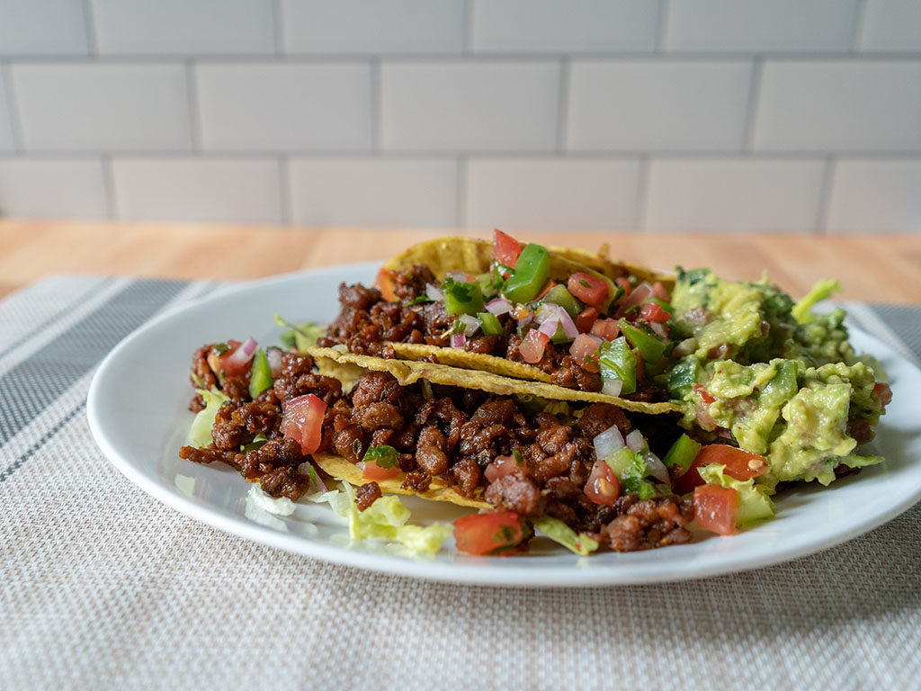 Beyond Meat Beyond Beef - tacos close up