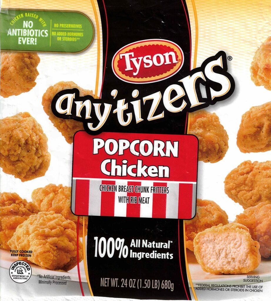 Tyson Anytizers Popcorn Chicken package front