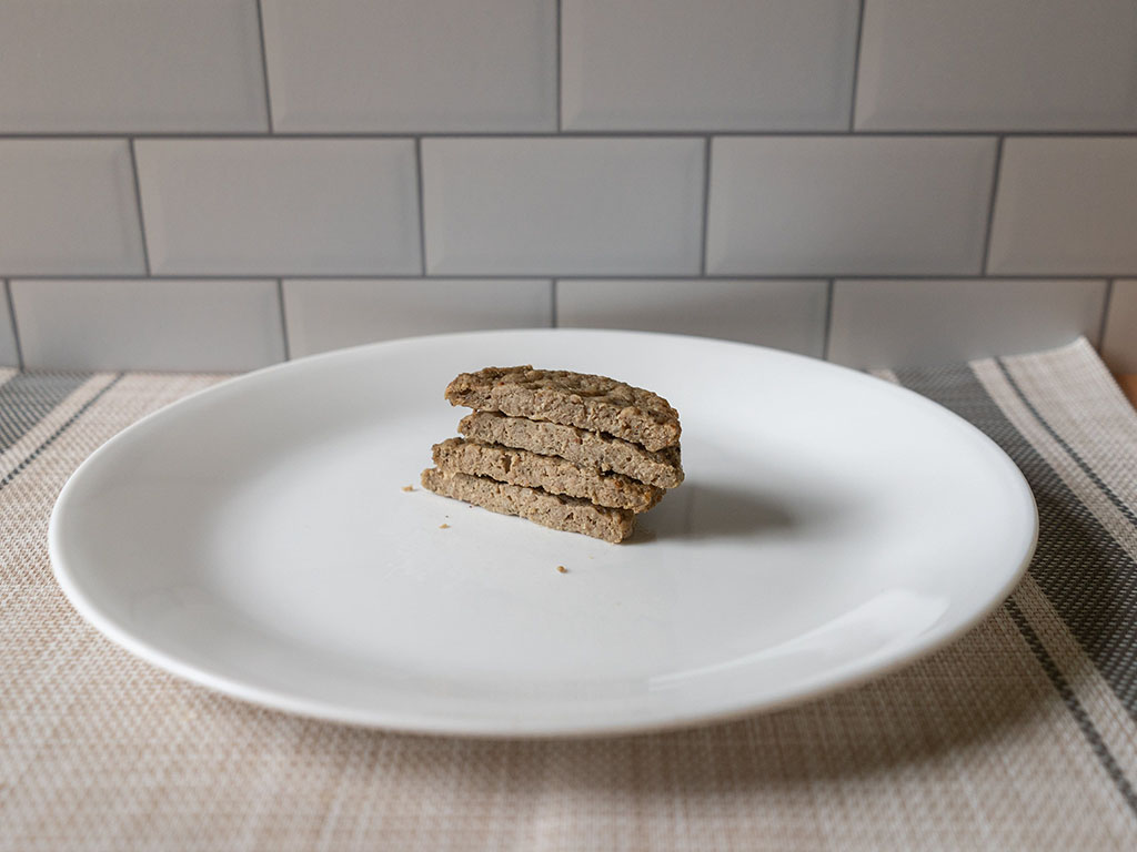 Butterball Turkey Breakfast Sausage Patties cooked cross section