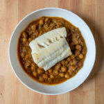 Lingcod over Trader Joe's channa masala