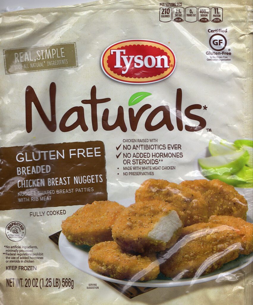 Tyson Naturals Breaded Chicken Breast Nuggets package front