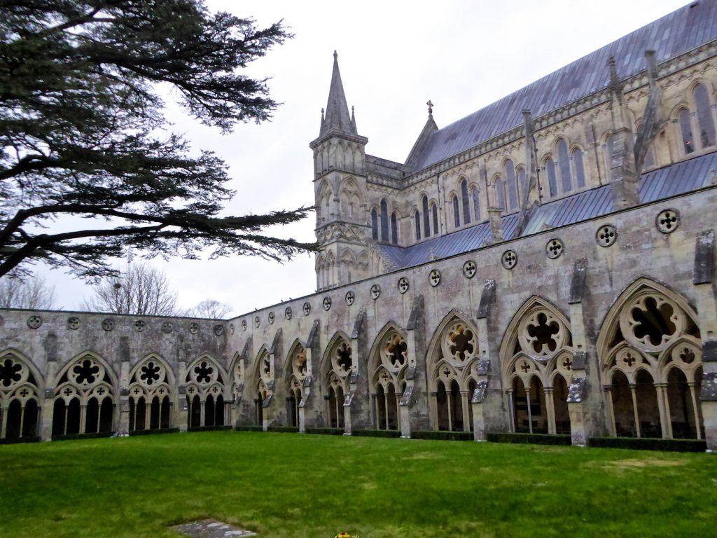 Cloisters at Salisbury Cathedral, Salisbury, Wiltshire, England