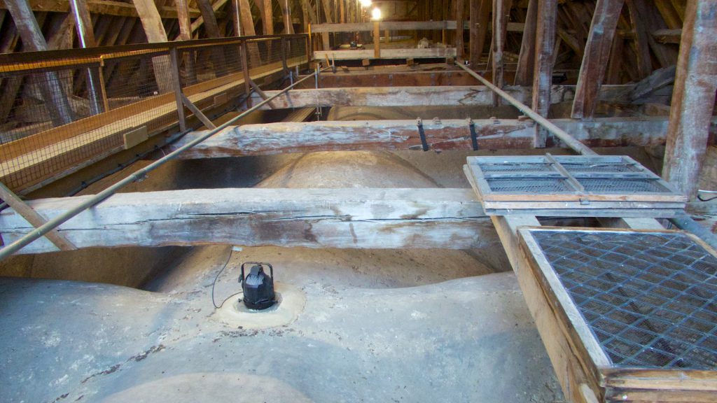 Salisbury Cathedral, inside above the arched roof, Salisbury, Wiltshire, England