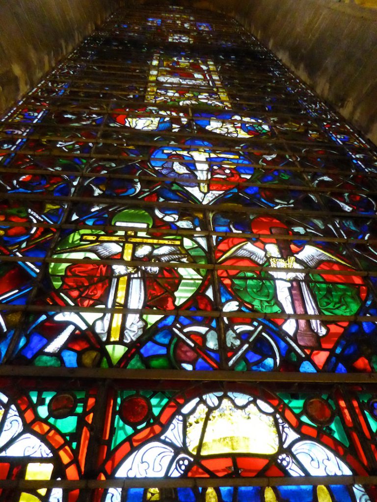 Salisbury cathedral medieval window, Salisbury, Wiltshire, England