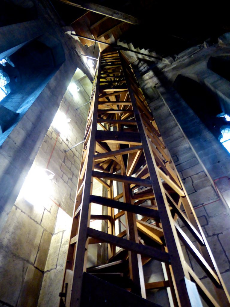 Wooden steps Salisbury cathedral 2nd wooden steps to climb the medieval tower below the spire