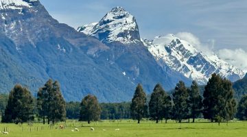 At mountains where Lord of the Rings and The Hobbit were filmed near Paradise, near Glenorchy, near Queenstown, South Island New Zealand