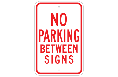 No Parking Between Signs - Signs by Web