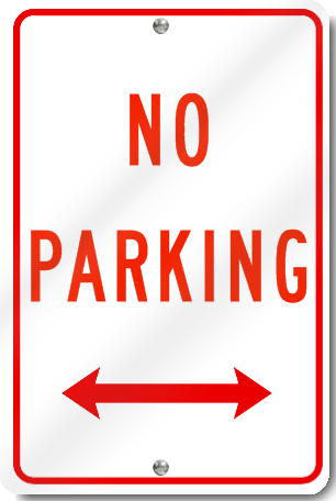 No Parking Double Arrow Durable Aluminum Sign | SignsToYou.com