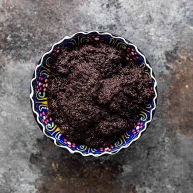 Poppy Seed Filling, or mohn paste in bowl