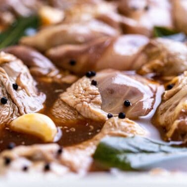 marinating chicken adobo pieces